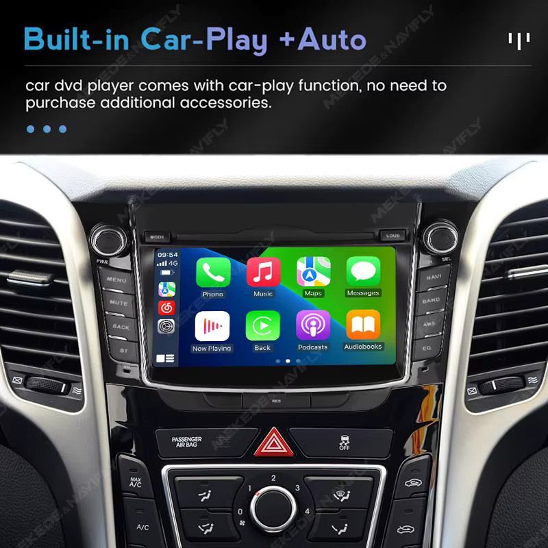 TomoStrong Multimedia Video Player mit CarPlay und Android Auto für Hyundai i30 GD Elantra GT 2011-2017, GPS und Bluetooth, Schwarz - Bild 4