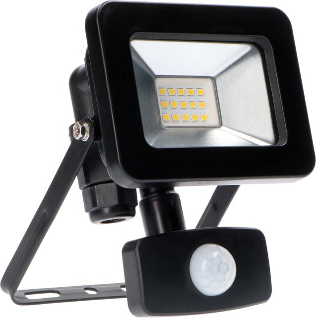 Sanan LED Außenstrahler Schwarz mit Bewegungsmelder und Dämmerungssensor, 10 W, 4000 K, IP44 - Bild 1