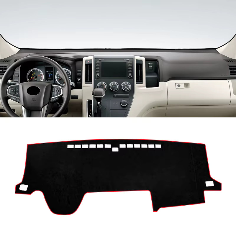 YaLumei Dashboard-Matte für Toyota Granvia Hiace Pendler, Instrumententafel-Sonnenschutzpad, Schwarz - Bild 2