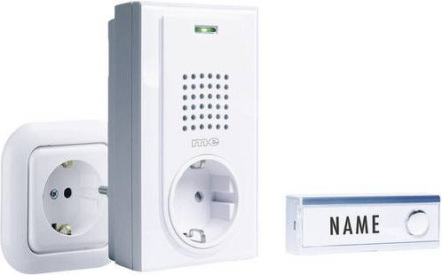M-e modern-electronics FG-2.2 Funkklingel Komplett-Set mit Namensschild in Weiß - Bild 1