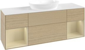 V&B Waschtischunterschrank Finion in Weiß mit Eichen-Dekor, Breite: 160 cm, Tiefe: 50,1 cm, Höhe: 50,1 cm - Bild 1