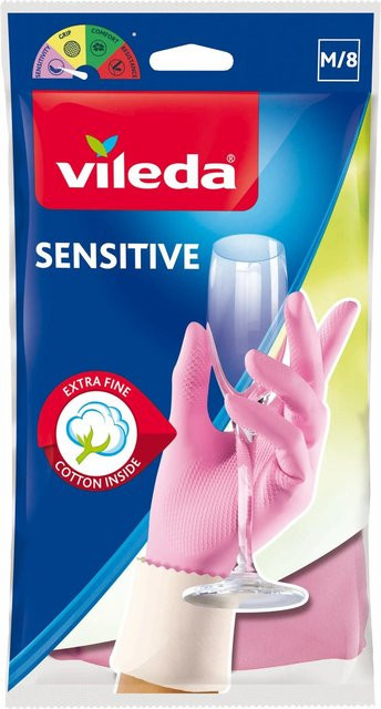 Vileda Haushaltshandschuhe Der Feine Sensitive in Rosa/Pink, Größe M - Bild 1
