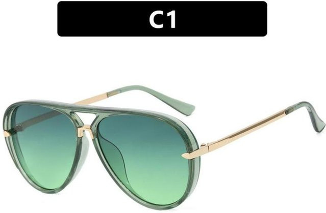 SZwatch Sonnenbrille Aviator, Unisex, Kunststoff, Halbrand, grün - Bild 1