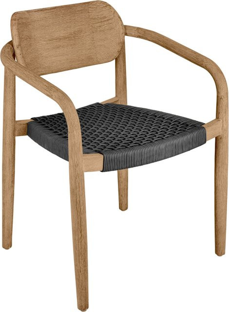 VEGA Outdoor Stuhl Mando 2er Pack, anthrazit und natur, B/T/H: 56,5 x 50 x 76 cm - Bild 1