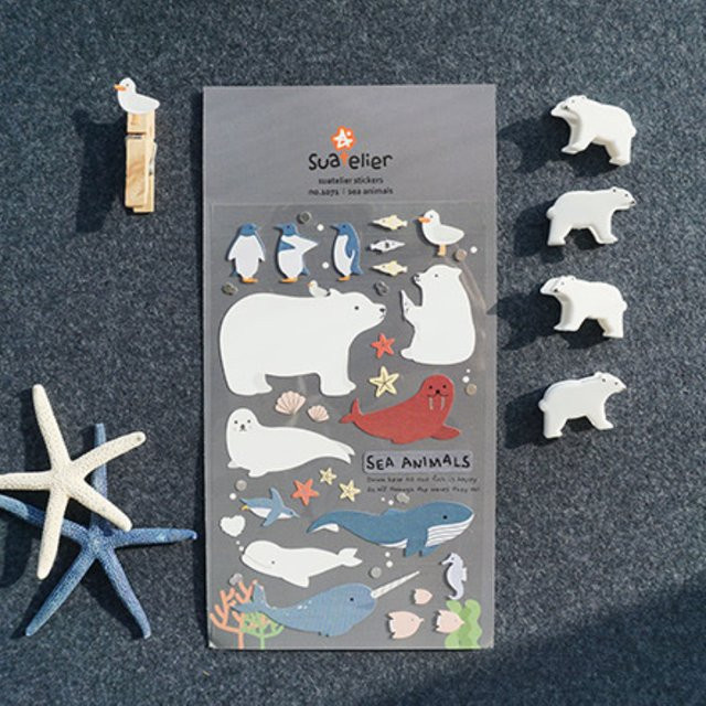 Suatelier Kawaii Meer Tiere Siegel Aufkleber für Scrapbooking und DIY Tagebuch in Multicolour - Bild 1