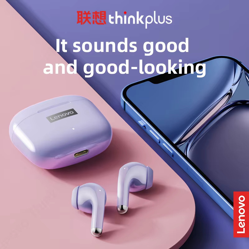 Lenovo LP40 Pro Kabellose TWS Kopfhörer Bluetooth 5.1 in Purple mit ergonomischem Design und ultraniedriger Latenz - Bild 2