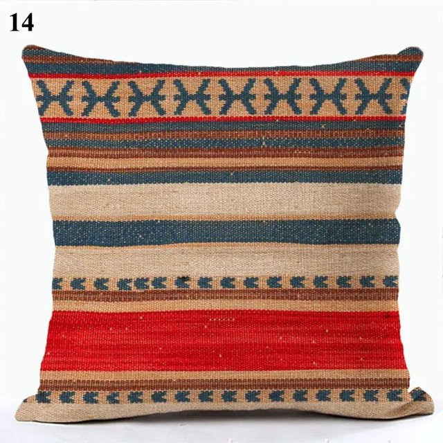 MHGNG Pillow Böhmischer Kissenbezug aus Polyester in Braun und Multicolour mit geometrischem Design, B/B: 66 x 66 cm - Bild 1