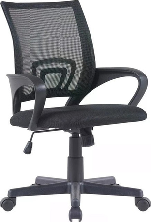 DELUKE ZEOS Ergonomischer Bürostuhl in Schwarz mit Netzbespannung, höhenverstellbarer Drehstuhl mit Armlehnen und Rollen, Belastbarkeit bis 120 kg