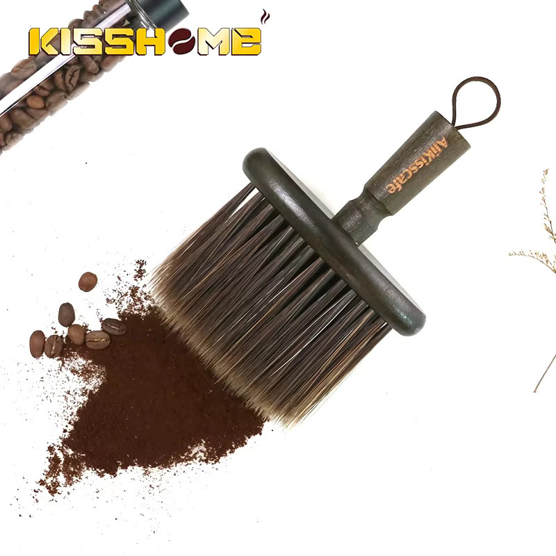 Kisshome Kaffeebürste mit Holzgriff in Braun zur Reinigung deiner Espressomaschine und Barista-Zubehör - Bild 2