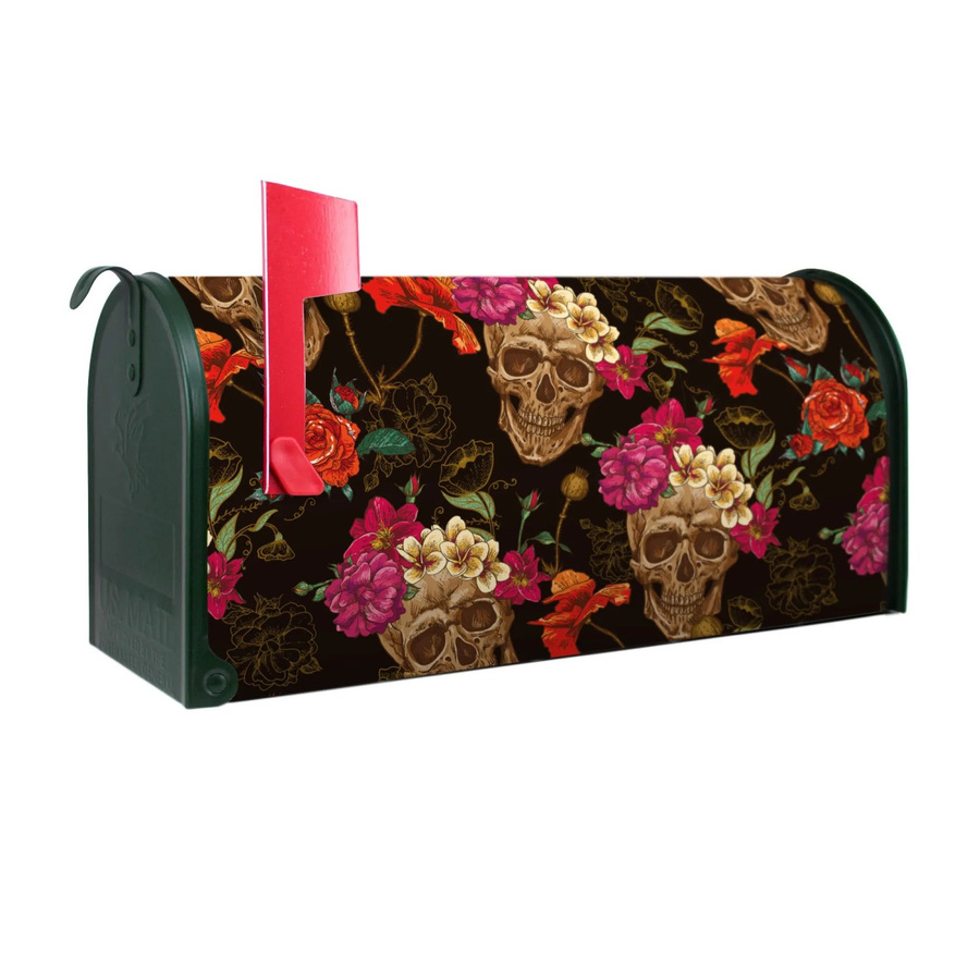 Banjado Amerikanischer Briefkasten Los Dias De Muertos in Grün aus pulverbeschichtetem Stahl, B/T/H: 48 x 22 x 16 cm - Bild 2