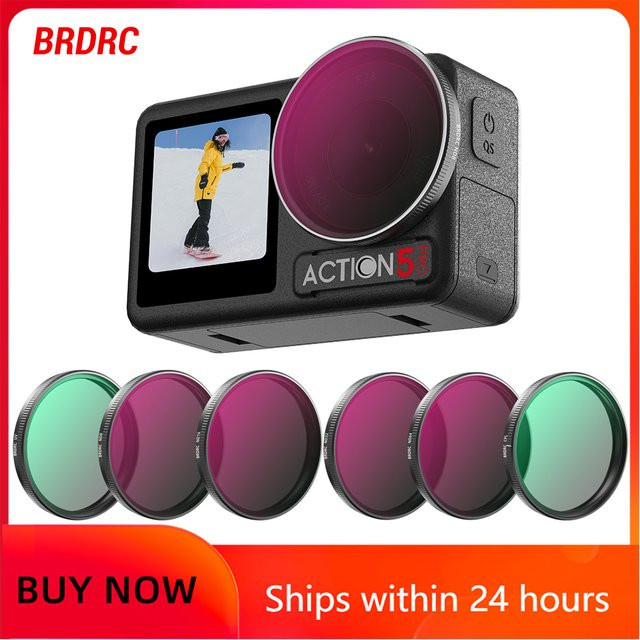 BRDRC Action 5 Pro Objektivfilter Set für DJI OSMO Action 4 und Action 5 Pro mit UV, CPL und ND 8/16/32/64 Filtern aus optischem Glas - Bild 1