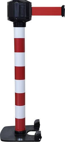 VISO Gurtabsperrpfosten RXLO1050RBRE LO3 in Rot, selbstständig stehend, Gurtlänge: 10 m, Durchmesser: 8 cm, Höhe: 99 cm - Bild 1