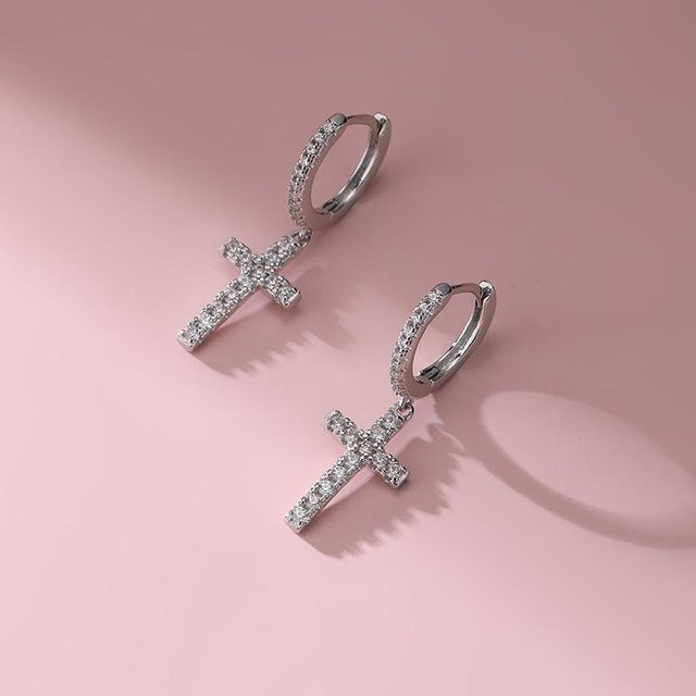 Creolen 925 Silber, Zirkonia, Damen - Bild 1