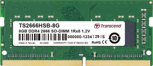 Transcend DDR4 Laptop-Arbeitsspeicher Modul 8GB 2666MHz 260pin SO-DIMM CL19 TS2666HSB-8G in Grün - Bild 1