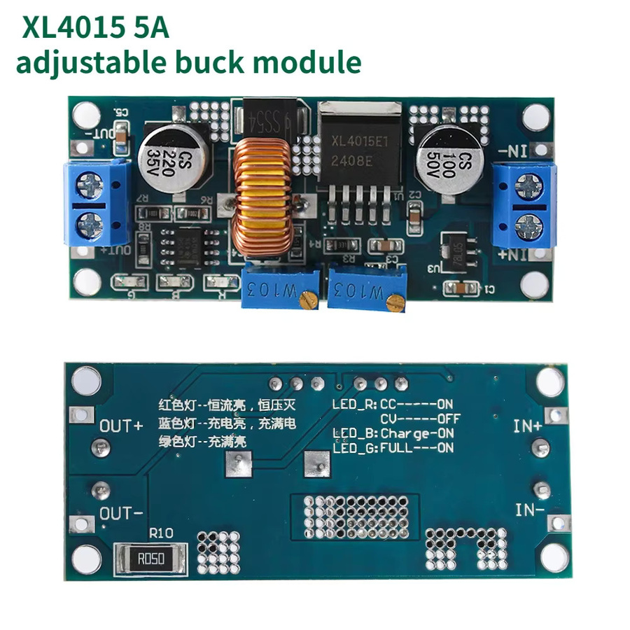 XL4015 Step Down Lade Modul 5A DC zu DC CC CV Buck Converter für Lithium-Batterien in Blau - Bild 3