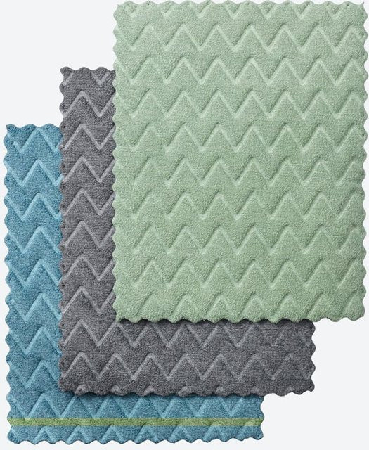 NKD Mikrofaser-Schwammtücher, 3er-Pack, grün, hochabsorbierend, B: 17 cm, H: 22 cm - Bild 1