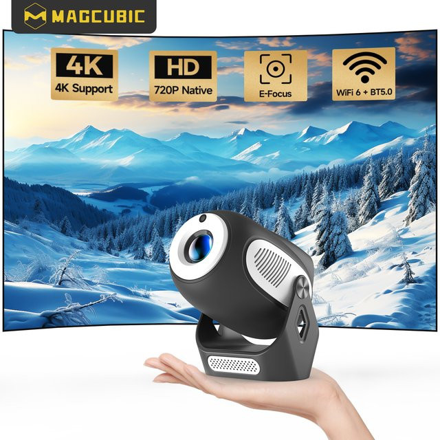 Magcubic HY300 X Projektor mit Android 11, 4K Unterstützung, 720P Auflösung, elektrischem Fokus, Wifi6 und Bluetooth 5.0, tragbarer Beamer für Home Cinema und Outdoor - Bild 1