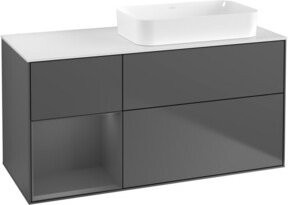 V&B Waschtischunterschrank Finion mit Wandbeleuchtung, Farbe: Anthrazit, B/T/H: 120 x 60 cm - Bild 1