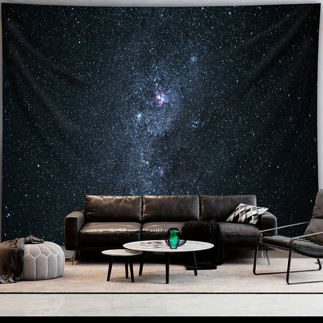 VIKAMA Wandteppich Sternenhimmel Cosmic Galaxy Abstract Multicolour B/H: 60 x 40 cm - Bild 1
