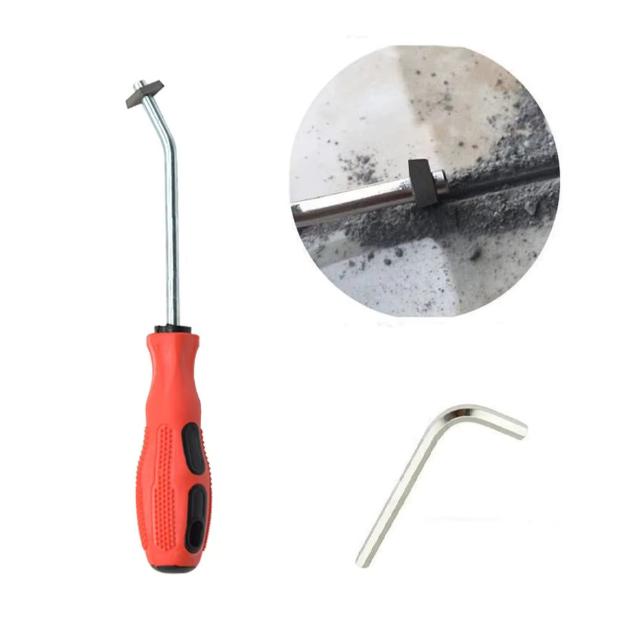 Keramik Fliesen Mörtel Entferner und Fugenreiniger aus Stahl in Rot, Durchmesser: 3,1 mm, Länge: 225 mm - Bild 3