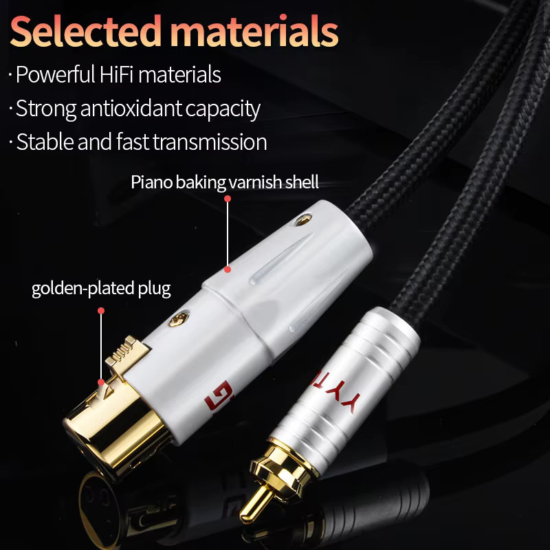 YYTCG Dual RCA auf Dual XLR HiFi Audio Kabel für High-End Verstärker und Mixer - Bild 3