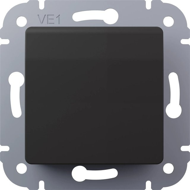 Elektromaterial Steckdose Vilma mit Klappdeckel in Schwarz Matt IP20 - Bild 1