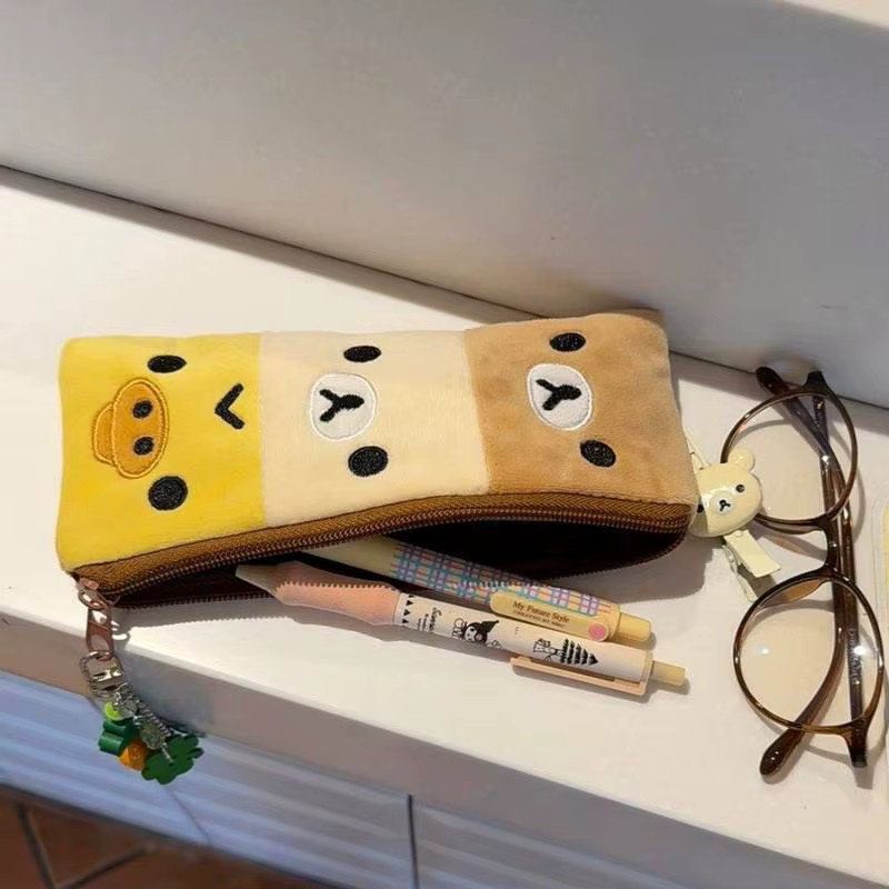 Rilakkuma Federmäppchen für Kinder und Mädchen, Nettes Cartoon Bär Stiftebeutel aus Textil, Mehrfarbig - Bild 3