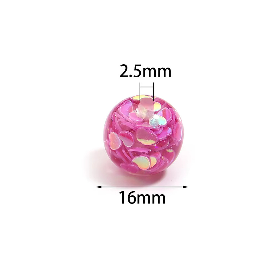 5 Stück transparente Harzkugeln mit Herz-Pailletten für dein DIY-Handwerk, Durchmesser: 16 mm - Bild 2