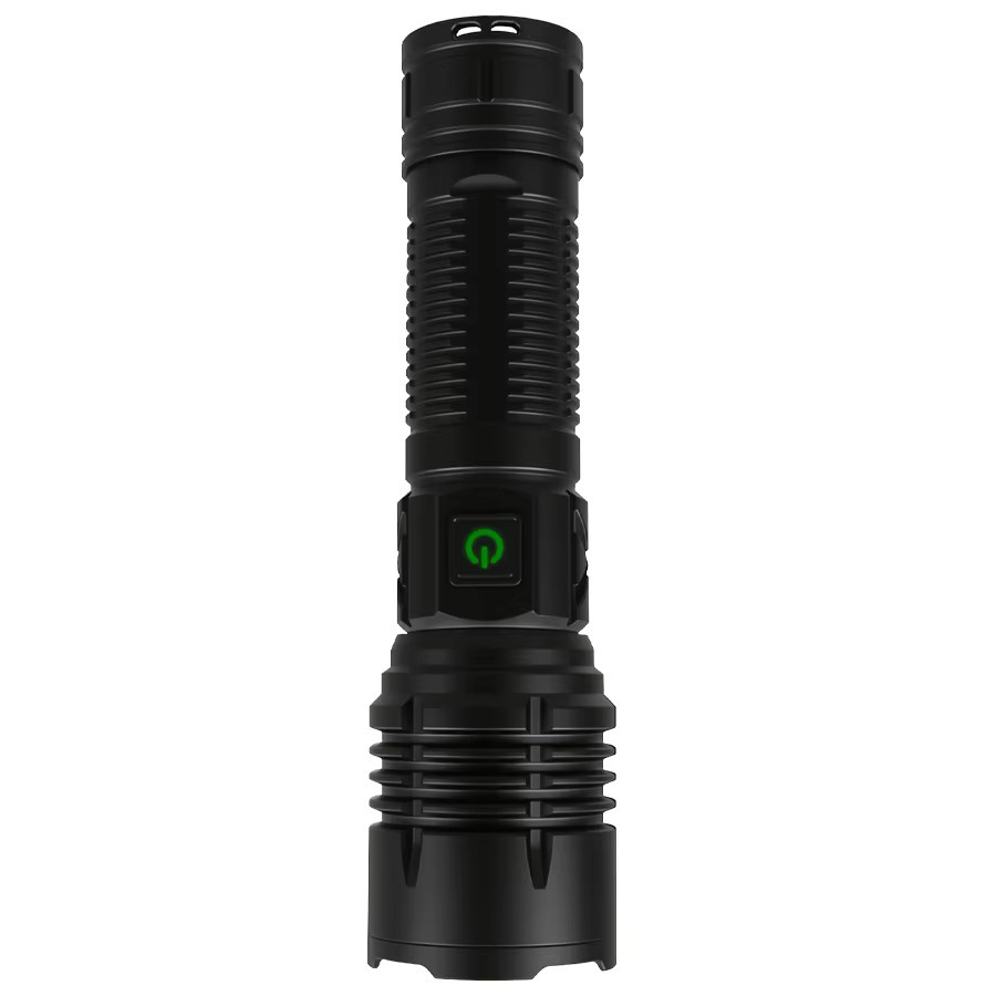 Heinast Taktische LED-Taschenlampe mit Zoom und Zündlinse, wiederaufladbar, Schwarz - Bild 6
