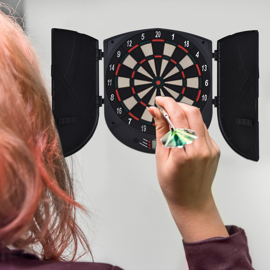 HOMCOM Elektronische Dartscheibe mit Tür, Soundeffekte, automatische Wertung, 26 Spiele, 185 Trefferoptionen, für bis zu 8 Spieler - Bild 2