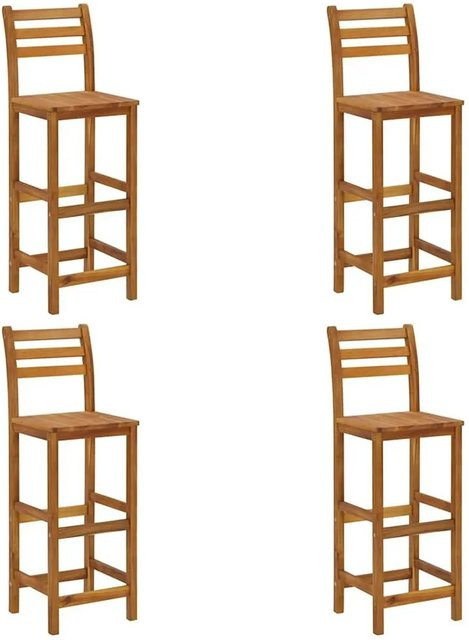 vidaXL Barhocker 4er Set aus geöltem Akazien-Massivholz in Braun, B/T/H: 36 x 36 x 75 cm oder 36 x 36 x 110 cm - Bild 1