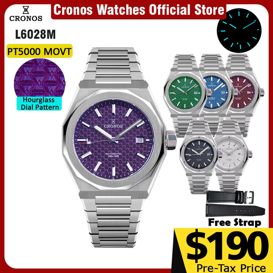 Cronos Armbanduhr Automatik, Edelstahl, Silber, 39 mm, Herren - Bild 7