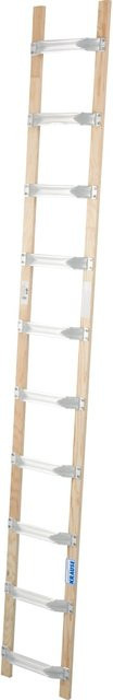 Krause Dachleiter mit 10 Sprossen aus Alu und Holz, braun/mehrfarbig, Höhe: 280 cm, Breite: 40 cm, Tiefe: 7 cm - Bild 1