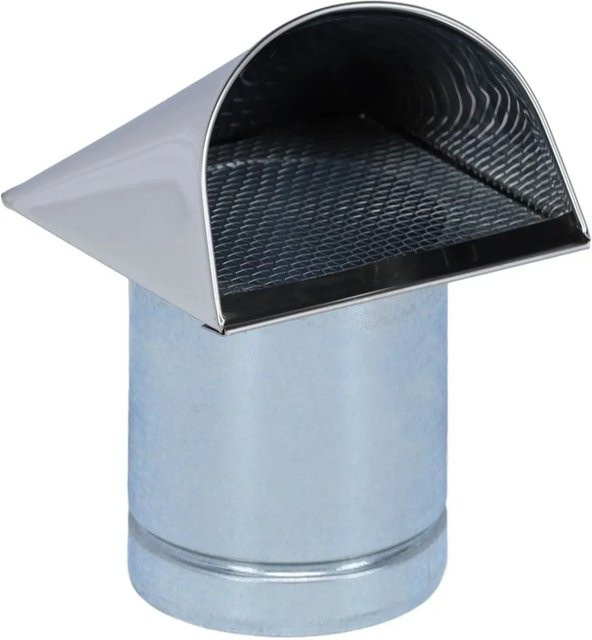 Subtiel Außenluft-Anschlussstutzen mit Insektenschutzgitter und Edelstahlabdeckung, Farbe: Silber, Durchmesser: 100 mm - Bild 1