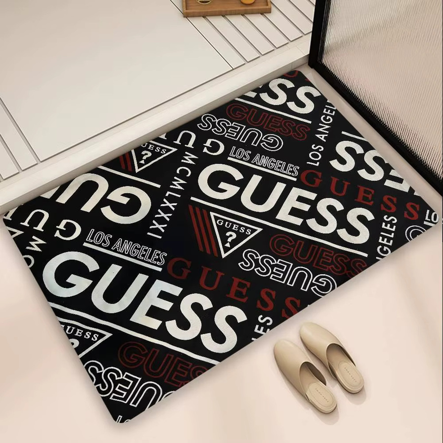 Modischer G-Guess Flurteppich in Schwarz mit abstraktem Design, rutschfeste rechteckige Matte für Wohnzimmer, Kinderzimmer, Balkon oder Waschküche - Bild 6