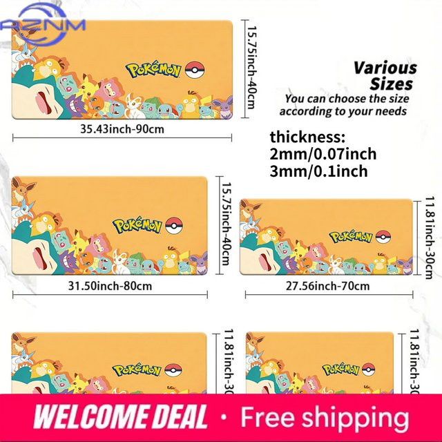 Potdemiel Pokemon TCG Spielmatte rutschfest und waschbar, Multicolor - Bild 1