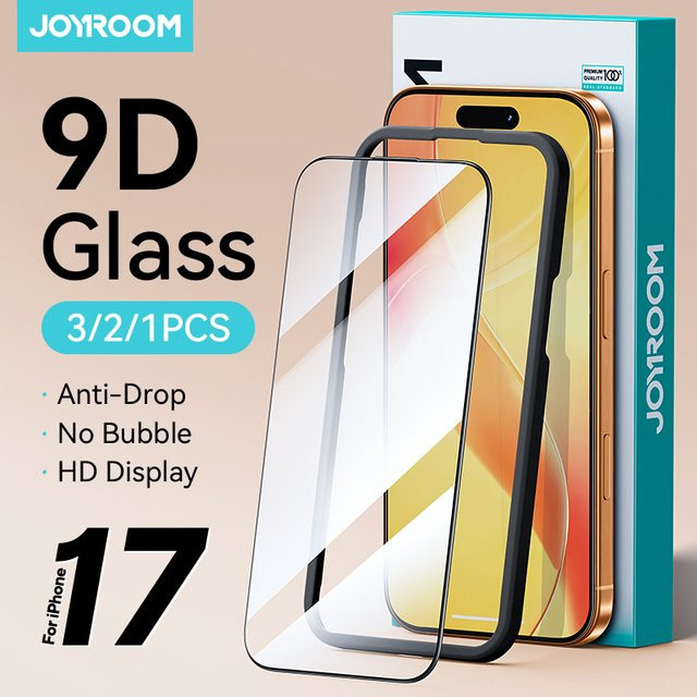 Joyroom HD Glas Displayschutzfolie für iPhone 17, iPhone 17 Pro, iPhone 17 Pro Max und iPhone 17 Air, transparent, gehärtetes Glas für Vollbild-Schutz - Bild 1