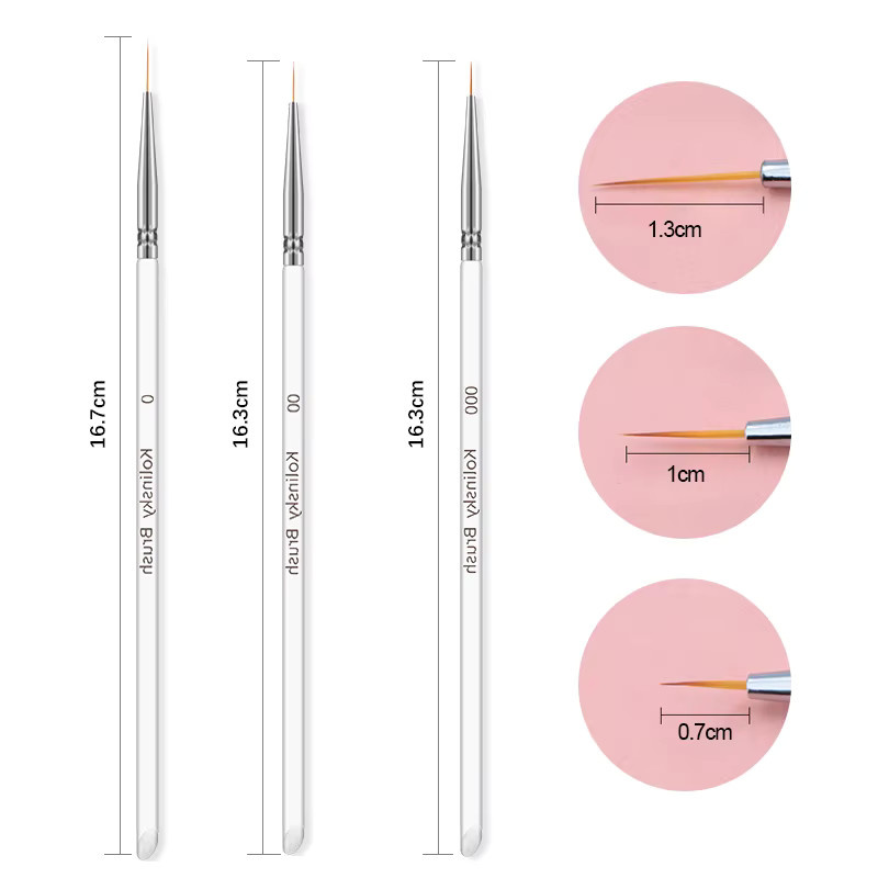 Nibiru DU Nail Art Pinsel Set, 3 Teile - Bild 2