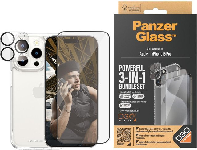 3-in-1 Pack für iPhone 15 Pro in Transparent - Bild 1