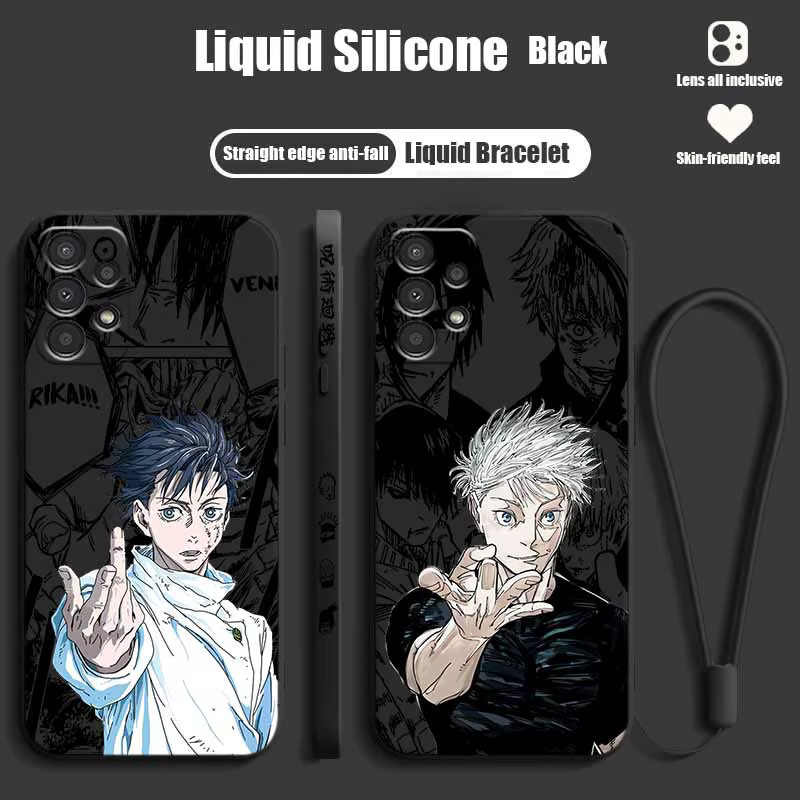 Jujutsu Kaisen Anime Handyhülle für Samsung Galaxy A-Serie mit Seilgriff und Flüssig-Design - Bild 1