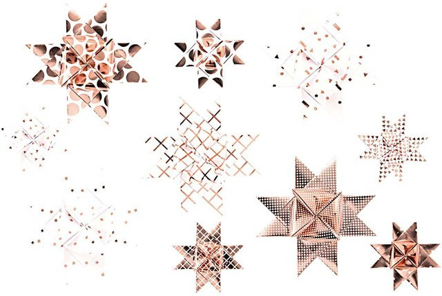 Rico Design Paper Poetry Fröbelstreifen Graphic in Weiß-Roségold mit Hot Foil Effekt, 40 Stück - Bild 1