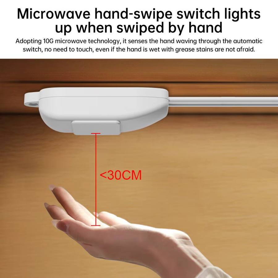 Aideepen Smart Home LED Röhrenleuchte mit Mikrowellen- und Handscan-Induktionssensor, Warmweiß, Farbe: Weiß - Bild 4