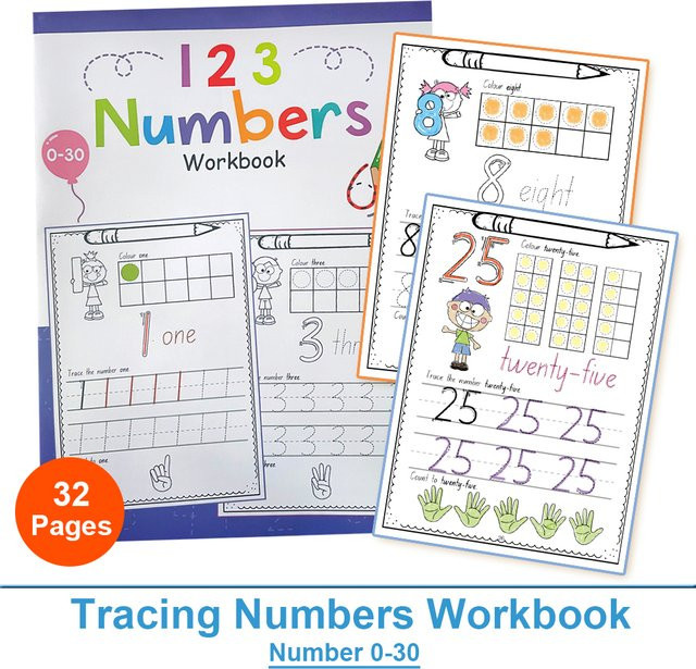 YTYIN Übungsarbeitsbuch Zahlen Schreiben Lernen für Vorschule und Kindergarten mit Montessori-Methode, Multicolour Malbuch für Kinder - Bild 1