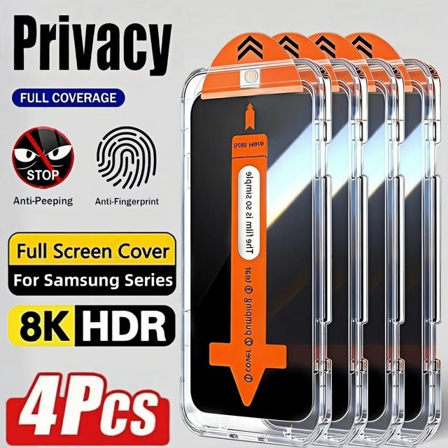 Anti-Spy Schutz Panzerglas aus gehärtetem Glas für Samsung Galaxy A16 A56 5G A57 A17 A37 A07 S26 Ultra S23 S24 S25 FE A26 A55 A36 in Transparent - Bild 1