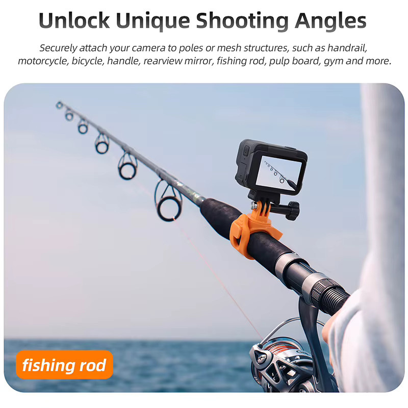 Universelle flexible Riemenhalterung in Orange für DJI Pocket 3, Action 5 Pro, Insta360 Ace Pro 2 und GoPro 13 Action-Kameras - Bild 6