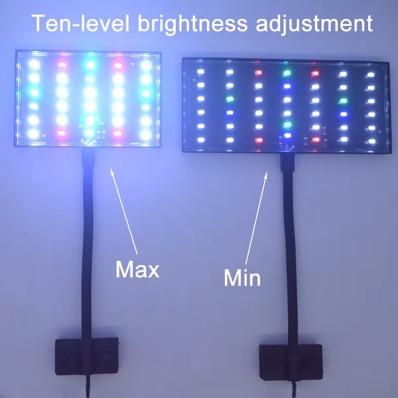 TUNFAN USB Aquarium LED-Licht in Schwarz mit Vollspektrum, dimmbarer Helligkeit, Timer und 360 Grad drehbarer RGB-Beleuchtung für Pflanzenwachstum - Bild 2