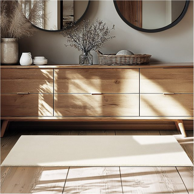 tectake Kurzflorteppich Soft Zone Beige, B/T/H: 150 x 80 x 1,50 cm - Bild 1