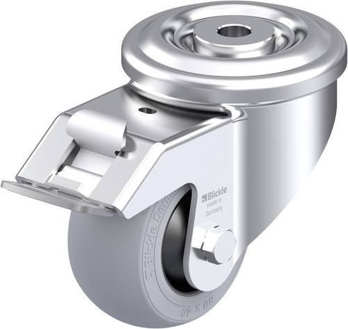 Blickle LKR-POES 80KF-FI-SG Stahlblech-Lenkrolle in Silber mit 80 mm Rad-Durchmesser und 110 kg Tragfähigkeit - Bild 1
