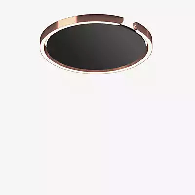 Occhio Mito Soffitto 40 Flat Wide LED Wand- und Deckeneinbauleuchte, Kopf Roségold und Abdeckung Schwarz Matt, x-tra warm (2.200-3.500 K) - Bild 1