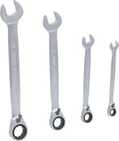 KS Tools GEARplus Ratschenringmaulschlüssel-Satz, 4-teilig, umschaltbar, Chrome Vanadium, Silber - Bild 1